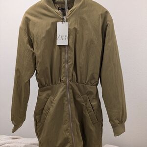 Zara Olive Bomber Jacket